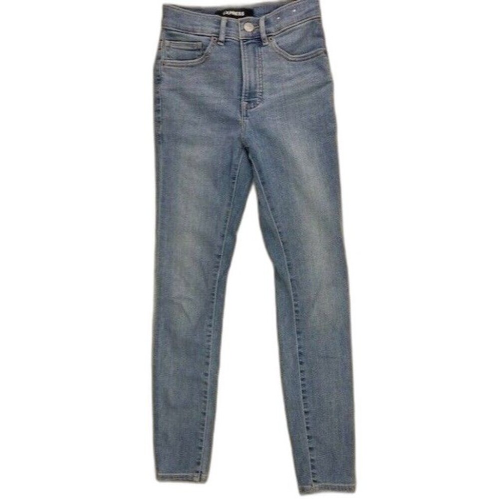 Express Size 00 Womens Jeans Ankle Legging High Rise Stretch Light Wash
